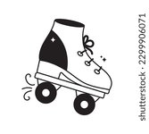 Skating Shoe  doodle vector outline icon. EPS 10 file