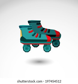 skating shoe flat icon vector illustration isolated background