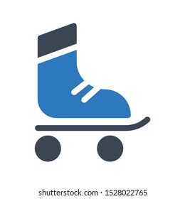 skating shoe glyph colour vector icon