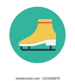 skating shoe glyph flat vector icon