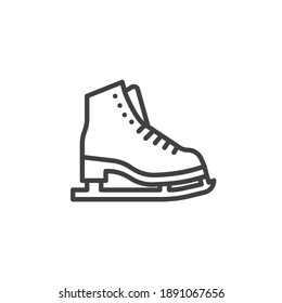 Skating shoe line icon. linear style sign for mobile concept and web design. Ice skate outline vector icon. Symbol, logo illustration. Vector graphics