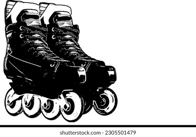 Skating Shoe Silhouette Vector Art Clip Art, Graceful Motion Silhouette Vector Art of a Skating Shoe