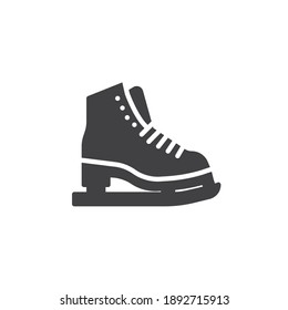 Skating shoe vector icon. filled flat sign for mobile concept and web design. Ice skate glyph icon. Symbol, logo illustration. Vector graphics