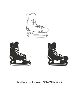 Skating Shoe Vector, Skating Shoe illustration, Sports illustration, Skating Shoe, vector, Ice Skating Shoe silhouette, silhouette, Sports silhouette, Game vector, Game tournament, Hockey Tournament, 