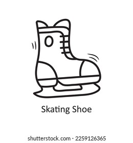 Skating Shoe vector outline Icon Design illustration. Olympic Symbol on White background EPS 10 File