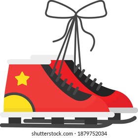 Skating Shoes Concept Vector Color Icon Design, Merry Christmas Symbol on white background, New Year Celebration Sign,