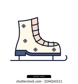 Skating shoes vector, illustration logo template in trendy style