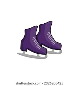 Skating Shoes Vector Illustration, Sports Club Item Or Symbol. Healthy lifestyle object. Shoes Ice Skating Dance. Supper Healthy Lifestyle Object. White Background.