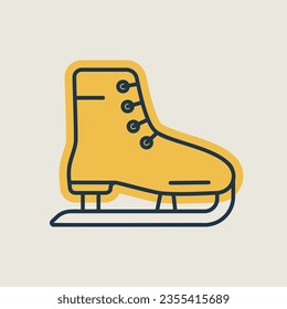 Skating shoes vector isolated icon. Winter sign. Graph symbol for travel and tourism web site and apps design, logo, app, UI