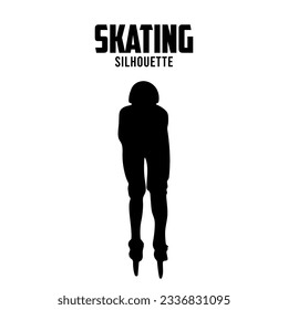Skating Silhouette vector stock illustration, Skating player silhoutte
