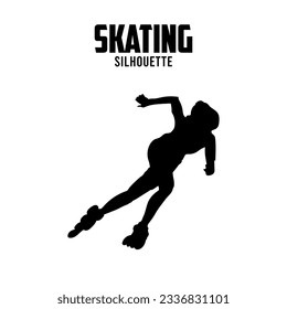 Skating Silhouette vector stock illustration, Skating player silhoutte