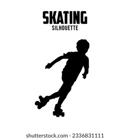 Skating Silhouette vector stock illustration, Skating player silhoutte