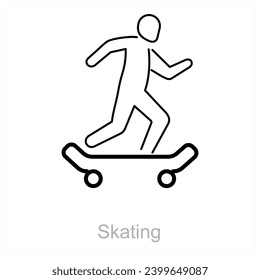 Concepto de icono de patinaje y patinaje sobre hielo