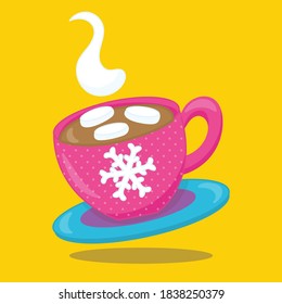 ilustración vectorial de diseño de café de snowman