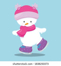 skating snowman design vector illustration