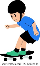 Skating Sport Hobbies Character Kids Vector Illustration