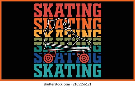 Skating Text SVG T-shirt Design.