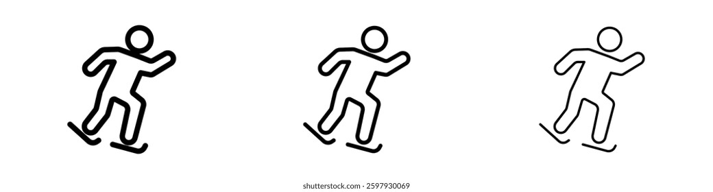 Skating thin line vector icon set.