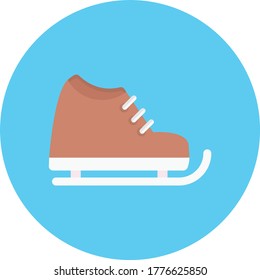 skating vector flat color icon