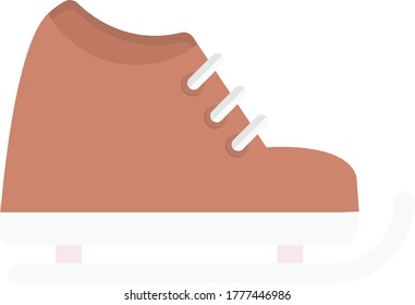 skating vector flat color icon