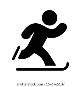 skating vector glyph flat icon 