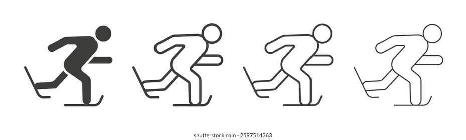 Skating vector icon set in black and white color.