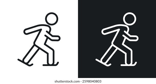 Skating vector icon set in black and white color.