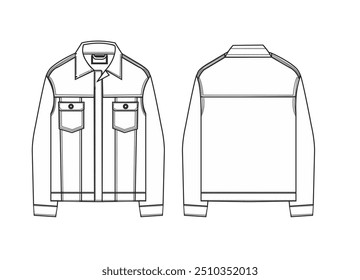 Vector de vista frontal y trasera de la chaqueta Skech