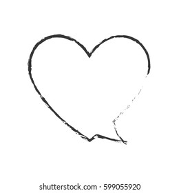 skecth bubble speech heart shape vector illustration eps 10