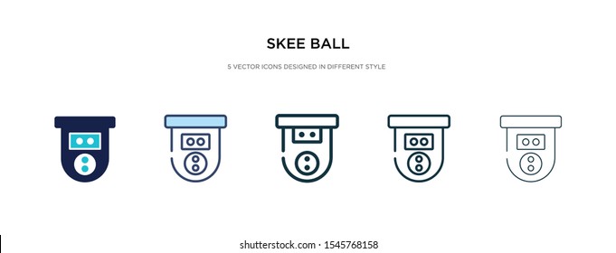 Skee Ball Icon In Different Style Vector Illustration. Two Colored And Black Skee Ball Vector Icons Designed In Filled, Outline, Line And Stroke Style Can Be Used For Web, Mobile, Ui