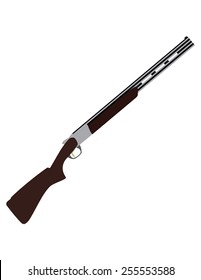 Skeet rifle vector isolated, skeet shot, old rifle, weapon, sport weapon