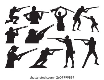 Skeet Shooter Vector For Print, Skeet Shooter Clipart, Skeet Shooter Illustration