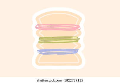Skein of multicolored threads. Cartoon vector illustration