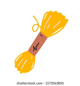 skein of thread doodle. Hand drawn illustration. Craft drawn isolated element. Vector clip art, good as icon or logotype