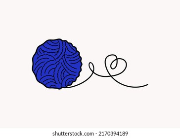 Skein of thread. Logo, icon. Sewing, drawings. Self made. Vector illustration of doodles. Skein of thread. Needlework, hobby. 	