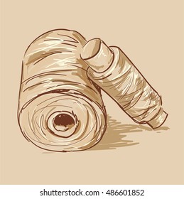 skein of thread vector. sketch thread. sewing illustration.