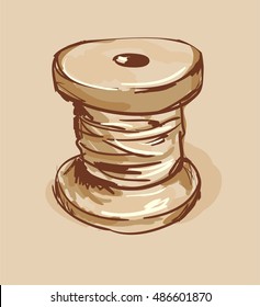 skein of thread vector. sketch thread. sewing illustration.
