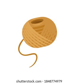 Skein of twine on a white background. Spool of twine. Vector illustration.