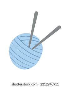 Skein of wool and knitting needles. Vector illustration