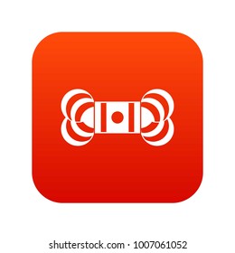 Skein of yarn icon digital red for any design isolated on white vector illustration