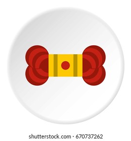 Skein of yarn icon in flat circle isolated vector illustration for web