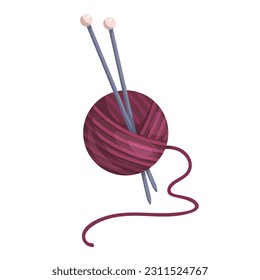 Mancha de hilados con agujas de punto.Gráficos vectoriales.