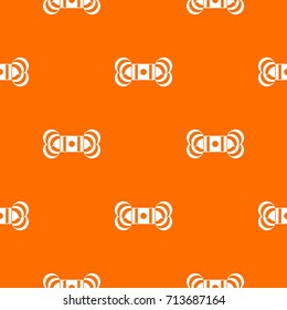 Skein of yarn pattern repeat seamless in orange color for any design. Vector geometric illustration