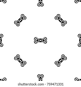 Skein of yarn pattern repeat seamless in black color for any design. Vector geometric illustration