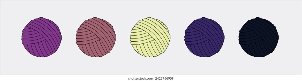 skeins of thread set.Sewing vector isolated line icon