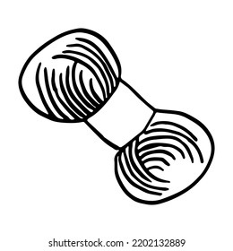 Manchas de hilo de yarn para punto. Doodle Stile, Ilustración plana vectorial, Aislada.