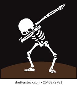 Skeletal Dab Dance Pose Vector Illustration