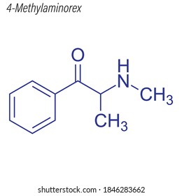 Skeletal formula of 4-Methylaminorex. Drug chemical molecule.
