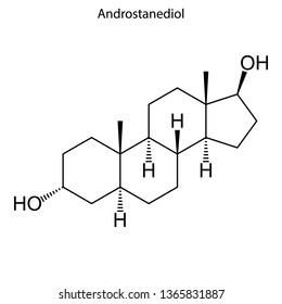 Skeletal formula of Androstanediol. Steroid molecule.