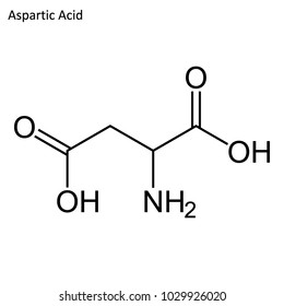 Skeletal formula of Aspartic acid. amino acid molecule. 	
